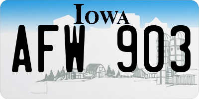 IA license plate AFW903