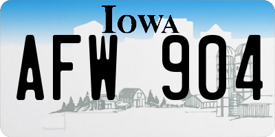 IA license plate AFW904