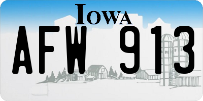 IA license plate AFW913