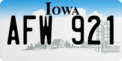IA license plate AFW921