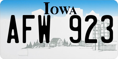 IA license plate AFW923