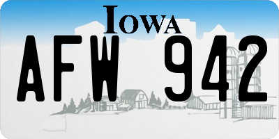 IA license plate AFW942