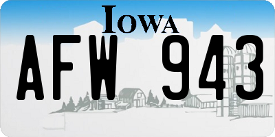 IA license plate AFW943