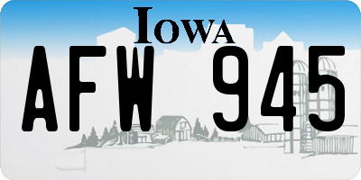 IA license plate AFW945