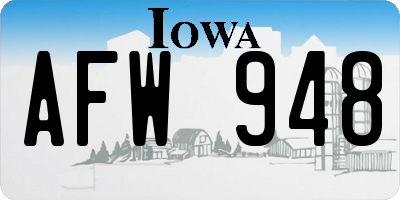 IA license plate AFW948