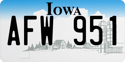 IA license plate AFW951