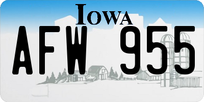 IA license plate AFW955