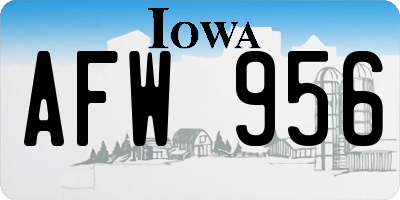 IA license plate AFW956
