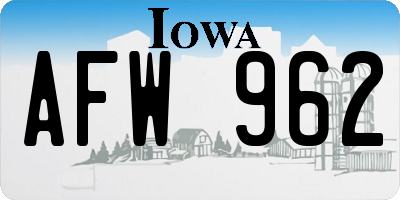 IA license plate AFW962