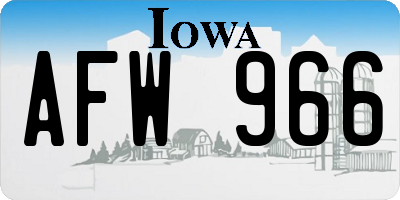 IA license plate AFW966