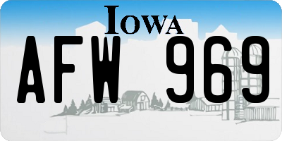 IA license plate AFW969