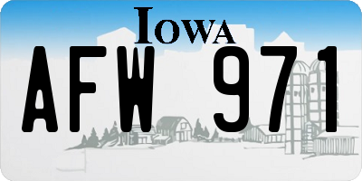 IA license plate AFW971