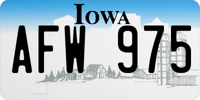 IA license plate AFW975