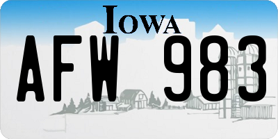 IA license plate AFW983
