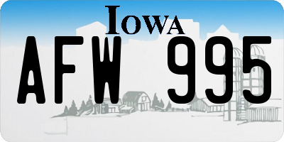 IA license plate AFW995