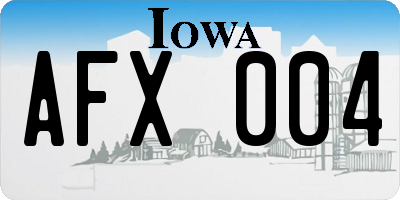 IA license plate AFX004