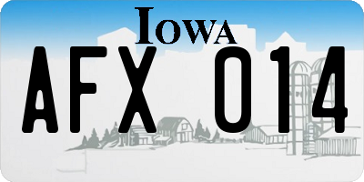 IA license plate AFX014