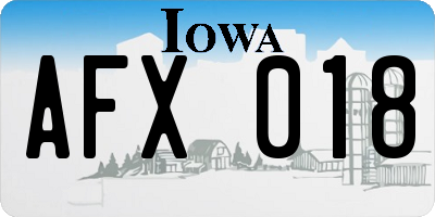 IA license plate AFX018