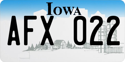 IA license plate AFX022