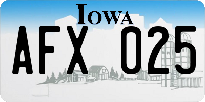 IA license plate AFX025