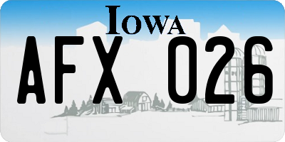 IA license plate AFX026