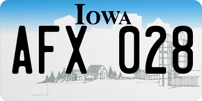 IA license plate AFX028