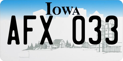 IA license plate AFX033