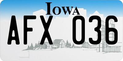IA license plate AFX036