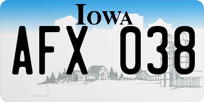 IA license plate AFX038
