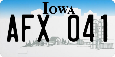 IA license plate AFX041