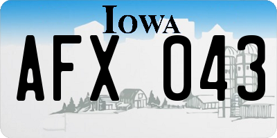 IA license plate AFX043