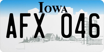 IA license plate AFX046
