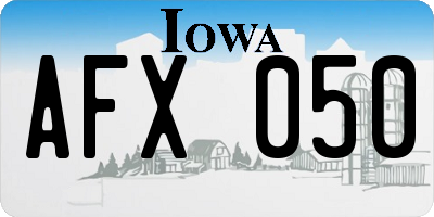 IA license plate AFX050
