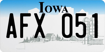 IA license plate AFX051