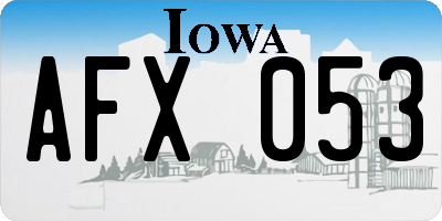 IA license plate AFX053