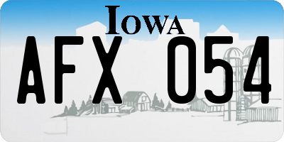 IA license plate AFX054