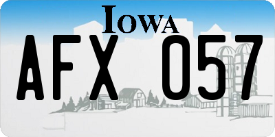 IA license plate AFX057