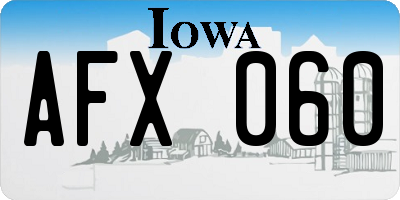 IA license plate AFX060