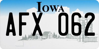 IA license plate AFX062