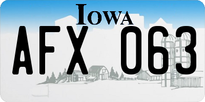 IA license plate AFX063