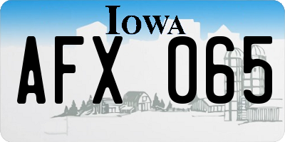 IA license plate AFX065