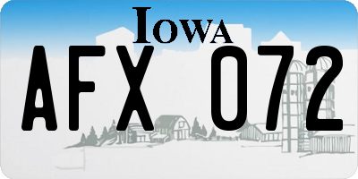 IA license plate AFX072