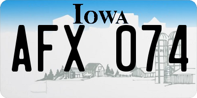 IA license plate AFX074
