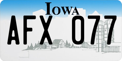 IA license plate AFX077