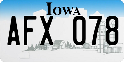 IA license plate AFX078