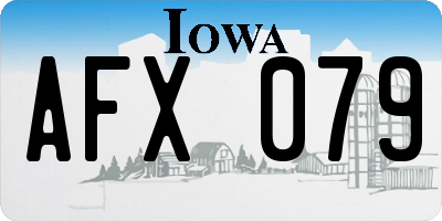 IA license plate AFX079