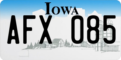 IA license plate AFX085