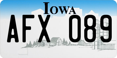 IA license plate AFX089