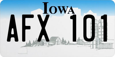 IA license plate AFX101
