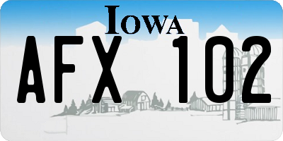 IA license plate AFX102